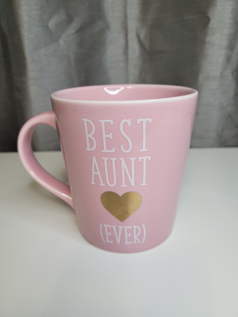 🎁 Free w/ purchase of $25+ / Pink Ceramic 'Best Aunt' Mug with Gold Heart